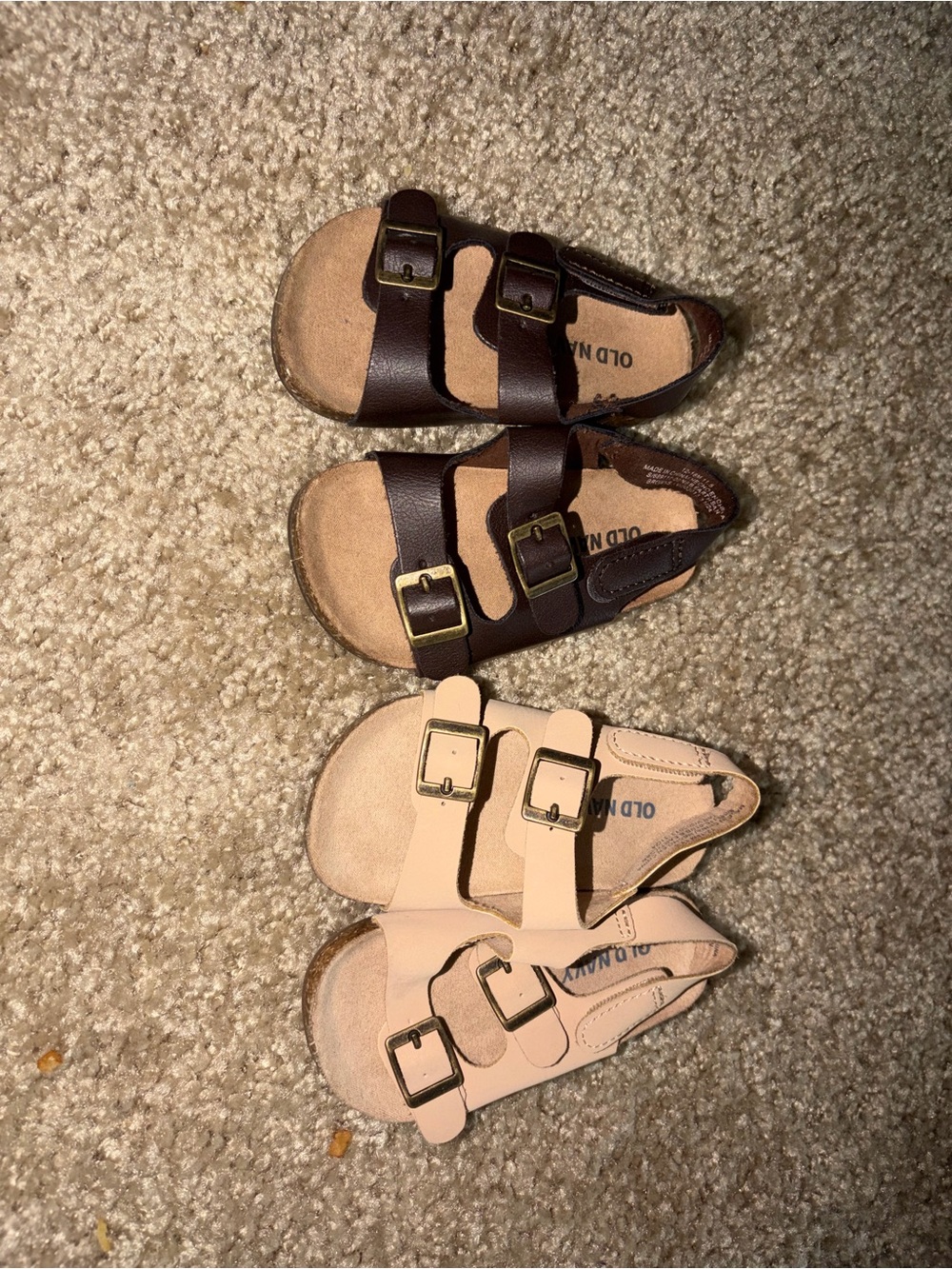 Old Navy Kids Double-Buckle Sandals in Brown and Beige